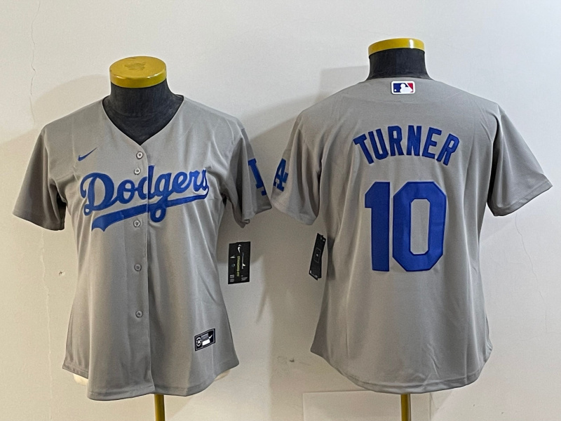 Youth Los Angeles Dodgers #10 Justin Turner Grey Stitched Baseball Jersey
